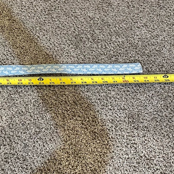 VINEYARD VINES Women’s L 32” Max Adjustable Blue Fish D Ring Fabric Belt Preppy - Picture 4 of 5